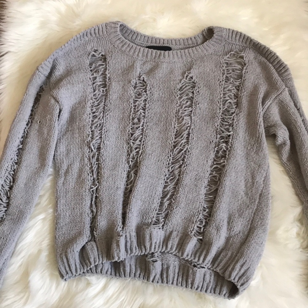 Gray cutout sweater (tags still on)